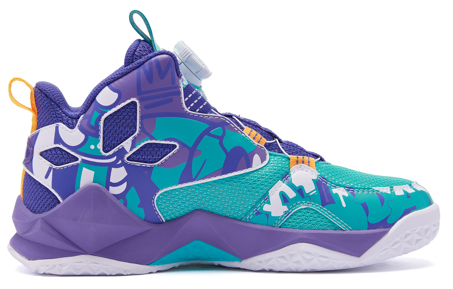 Детские баскетбольные кроссовки GS Low-top Green/Purple Qiaodan, фиолетовый — фото 4