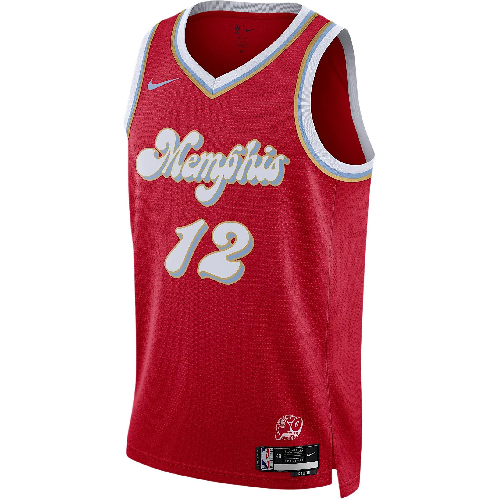 

Мужская баскетбольная майка Ja Morant Memphis Grizzlies 2024/25 City Edition Dri FIT Swingman Nike, красный