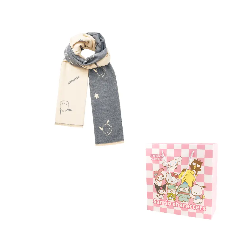 

Sanrio Полиэстеровый вязаный шарф унисекс, Pochacco Double-Sided Knit Scarf
