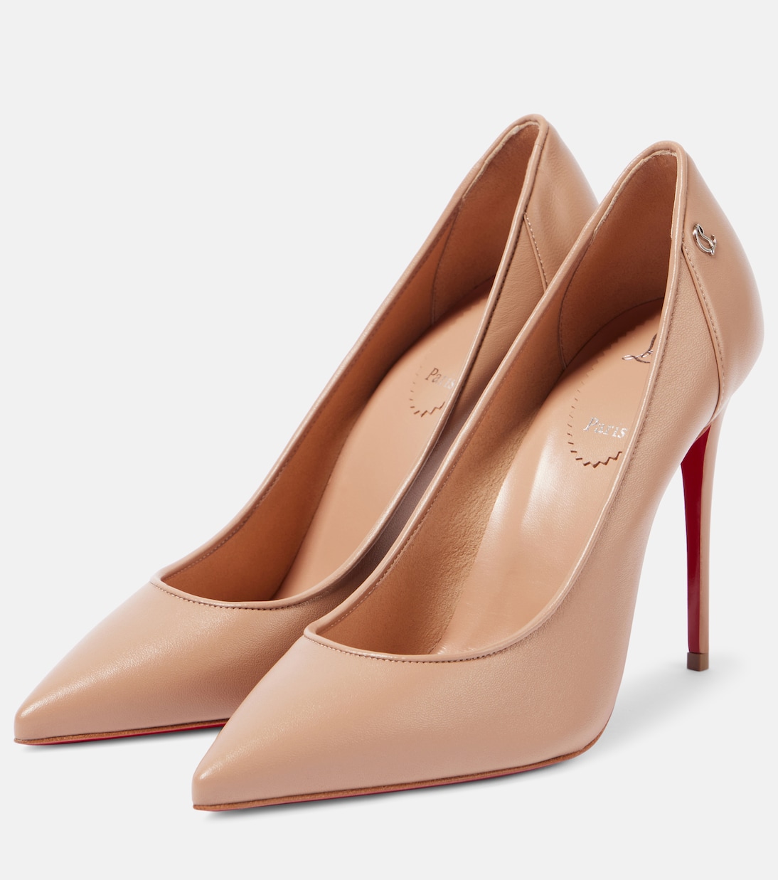 Спортивные туфли Kate 100 из кожи Christian Louboutin, Blush/ Lin Blush — фото 4