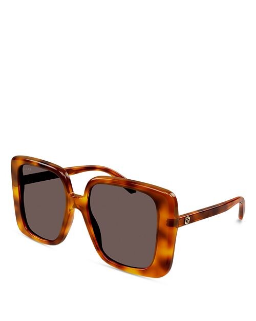 

Одноцветные солнцезащитные очки-бабочки 80S, 55 мм Gucci, цвет Brown