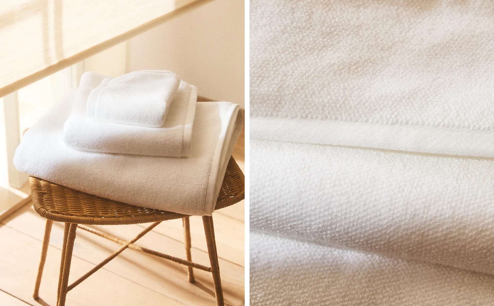 

Хлопковое банное полотенце с рисовой строчкой Zara Home, белый