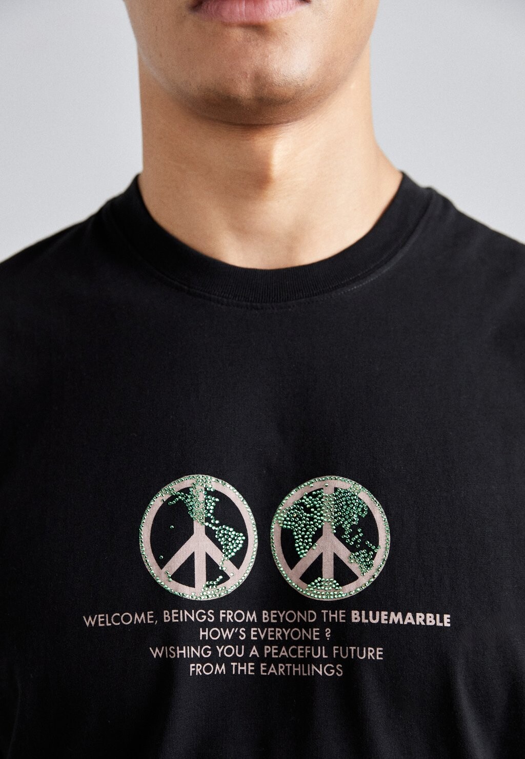 

Футболка с принтом PEACE CORPS BLUEMARBLE, черный