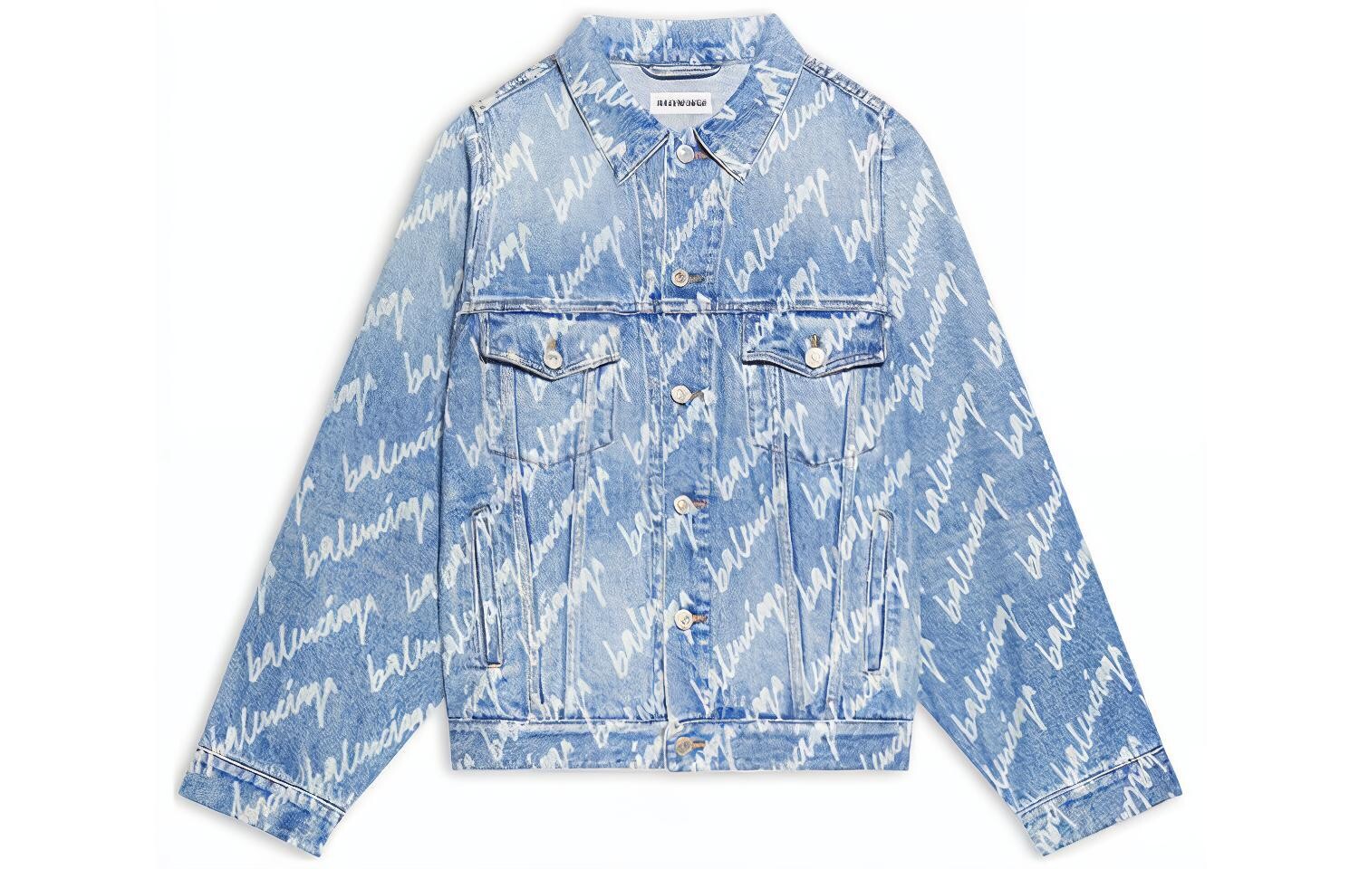 

Женская джинсовая куртка Balenciaga, голубой/белый