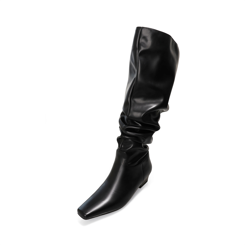Yeezyy Reezy Высокие сапоги на каблуке 3 см женские черные, цвет Black