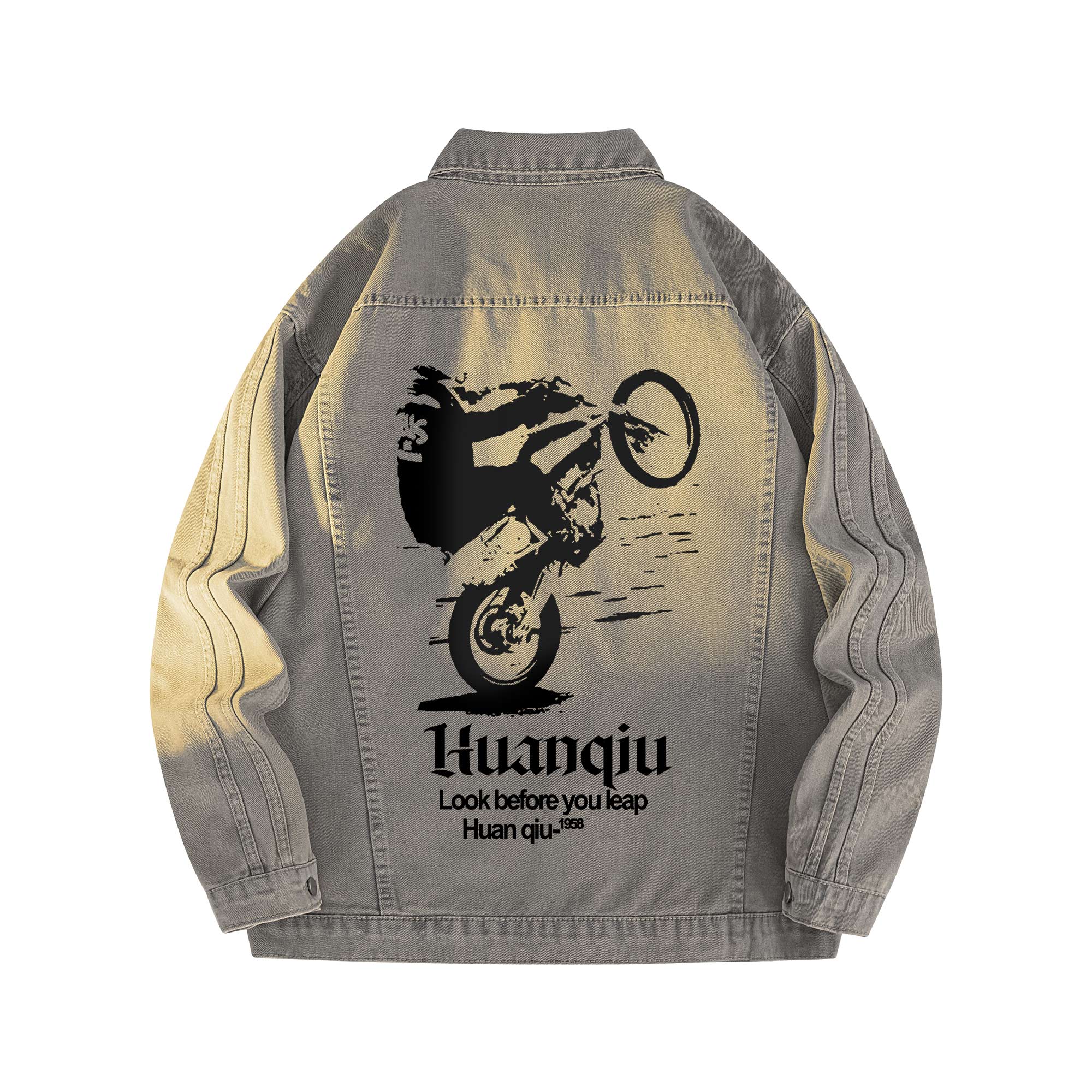 

Джинсовая куртка Unisex Lapel Moderate Print HUANQIU, желтый mud