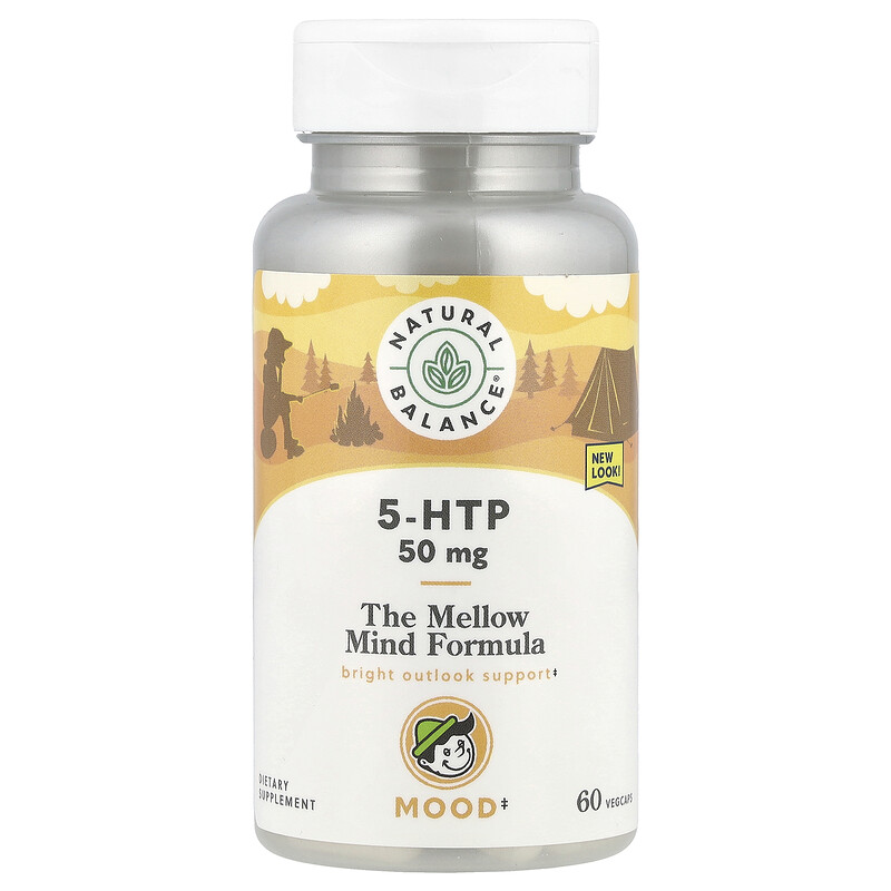 

Natural Balance, 5-HTP, 50 мг, 60 вегетарианских капсул