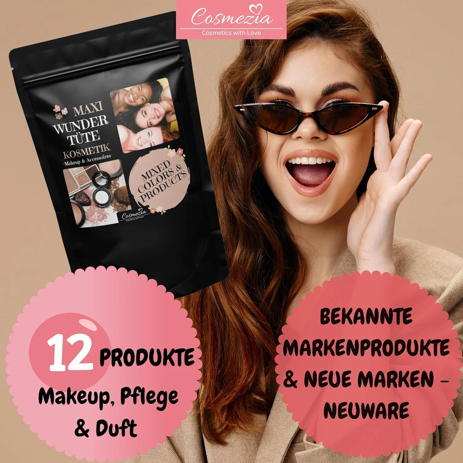 Косметический набор-сюрприз «Maxi Beauty Wonder Bag» из 12 продуктов Cosmezia — фото 4
