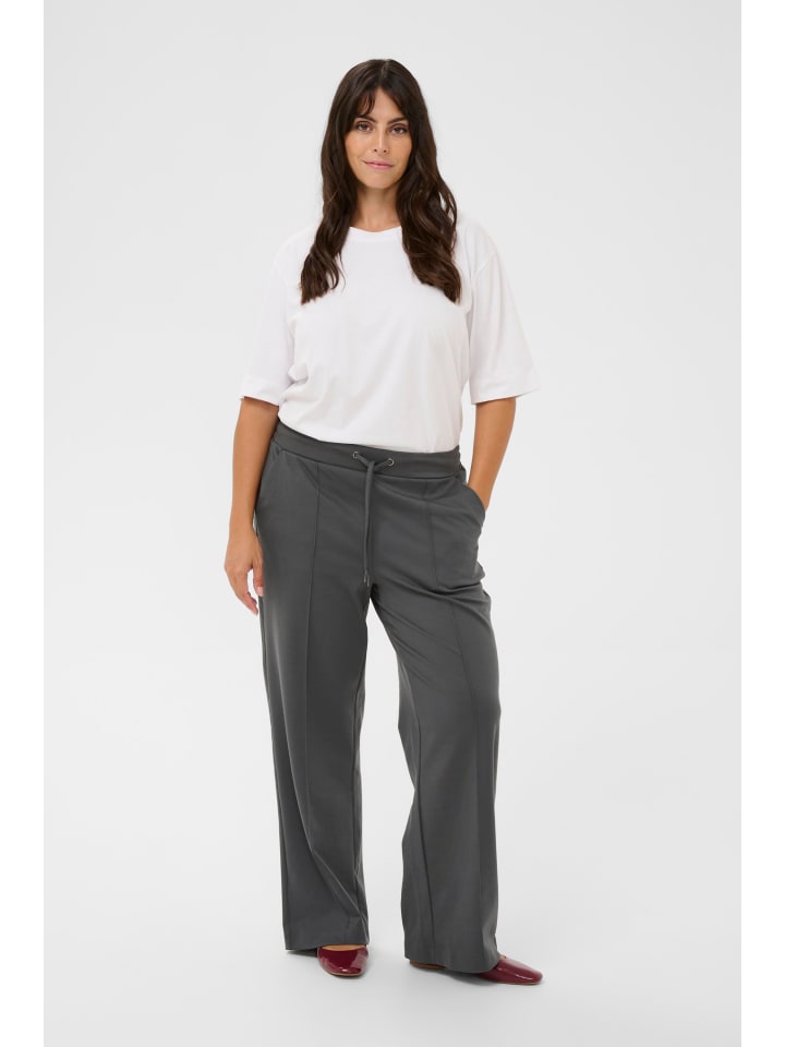 

KAFFE curve Вязаные брюки KCjenna прямого кроя, цвет «Черная устрица»