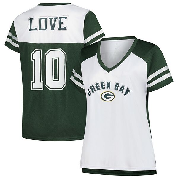 

Футболка с V-вырезом Jordan Love Green Bay Packers plus size Fanatics, Зеленый, Футболка с V-вырезом Jordan Love Green Bay Packers plus size Fanatics