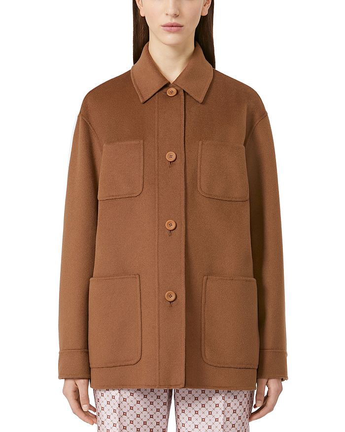 

Оверсайз рубашка-жакет Max Mara Studio, коричневый