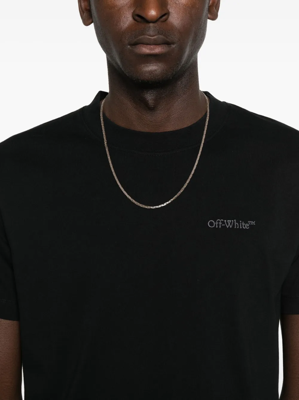 Футболка с вышитым логотипом Off-White, черный — фото 4