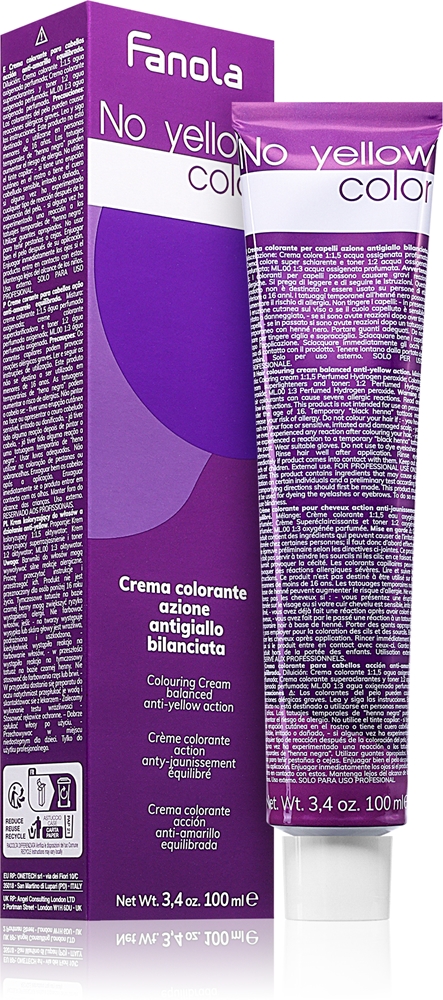 

Не содержит желтых красок для волос, нейтрализующих желтые оттенки. Fanola, atspalvis multi-lightener ml.00 100 мл