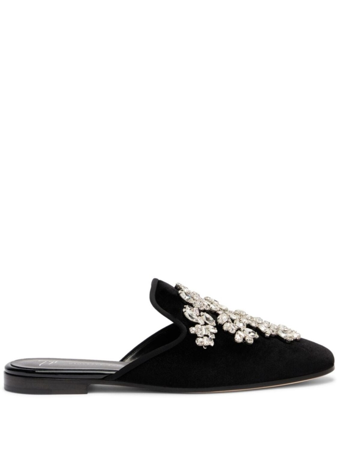 

Giuseppe Zanotti бархатные мюли Elsa с кристаллами, черный