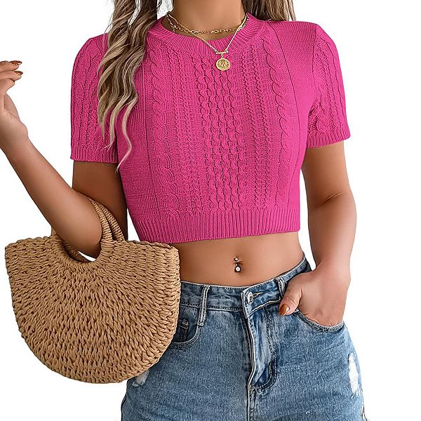 

Женский топ с коротким рукавом slim-fit Joyjoy, Rose Red