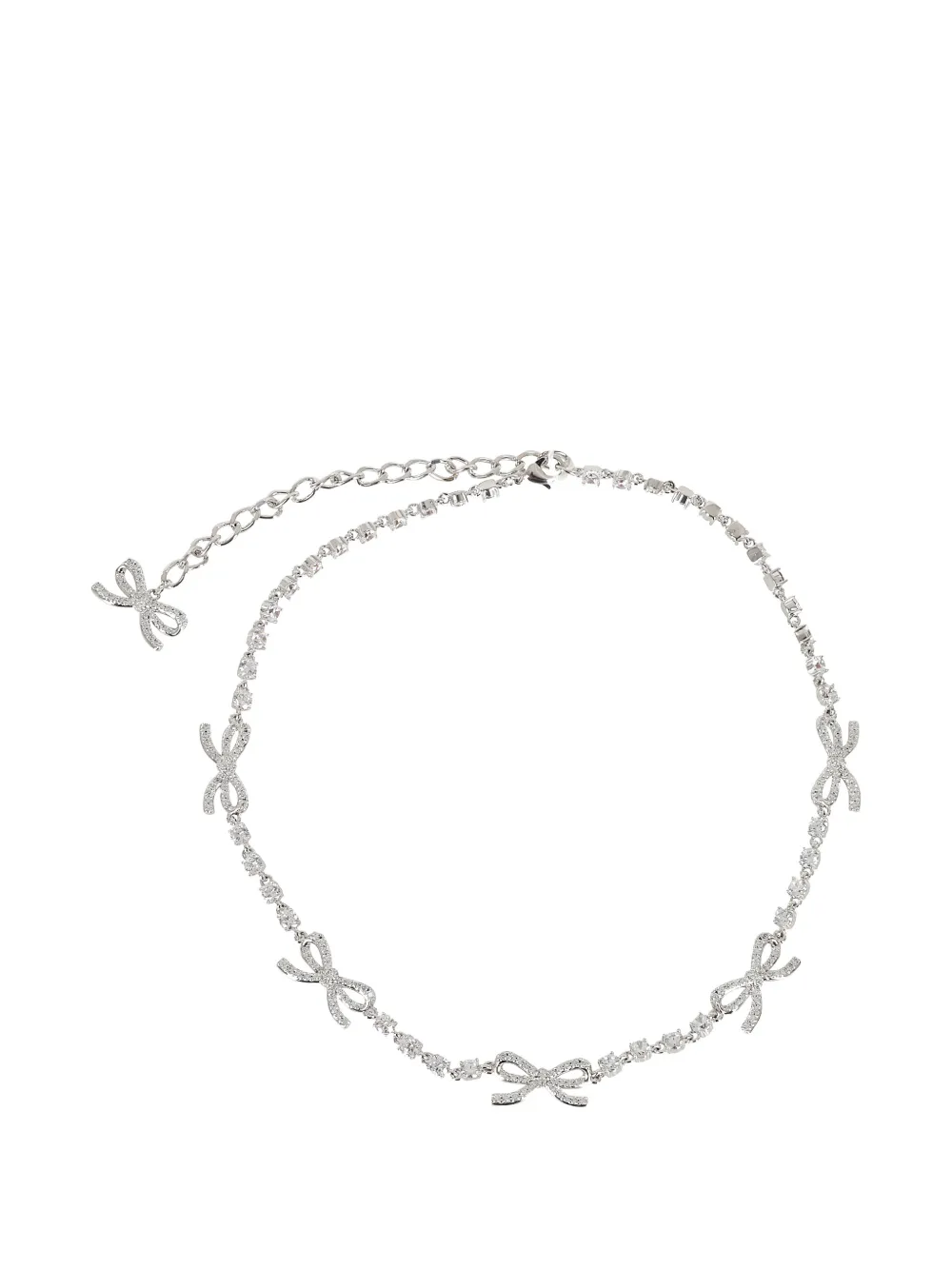 

Ожерелье с кристальным бантом Self-Portrait, серебряный