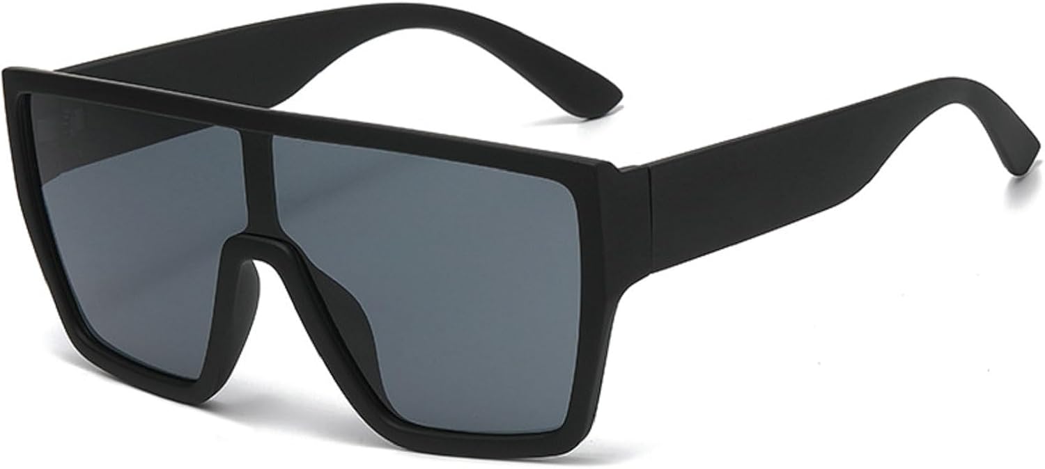 

Большие солнцезащитные очки с плоской верхней частью, цельные, для женщин, квадратные солнцезащитные очки, модные женские солнцезащитные очки-щитки с защитой от УФ-излучения mincl, Black