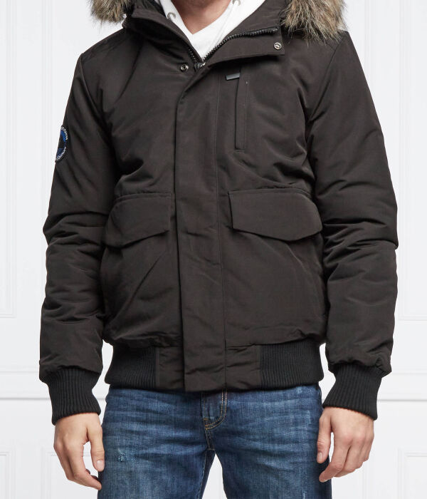 

Куртка мужская Superdry Эверест с капюшоном и накладными карманами, черный
