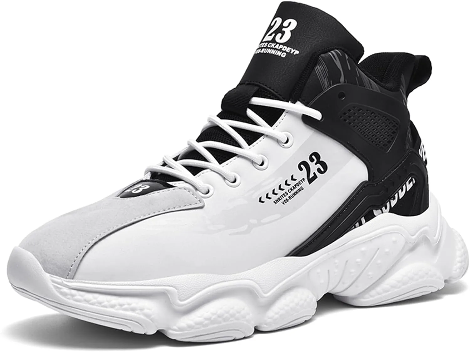 

Мужские баскетбольные кроссовки высокие кеды для тенниса, бега, спорта и повседневной ходьбы SPWAGYM, белый