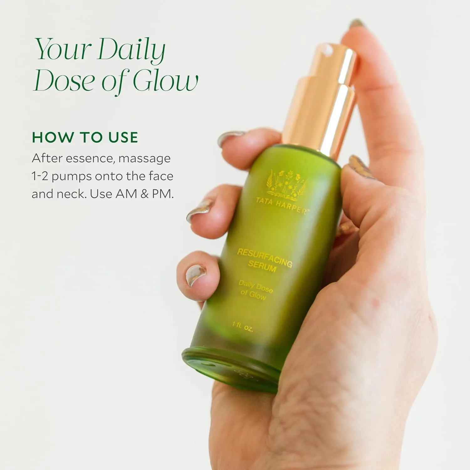 Сыворотка для лица Tata Harper Resurfacing Serum, осветляющая, для ежедневного сияния, с AHA/BHA кислотами, натуральный уход за кожей, 30 мл — фото 4