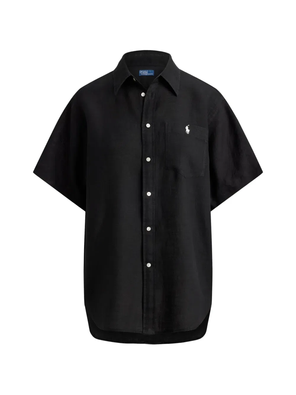 Льняная рубашка с накладными карманами Polo Ralph Lauren, черный