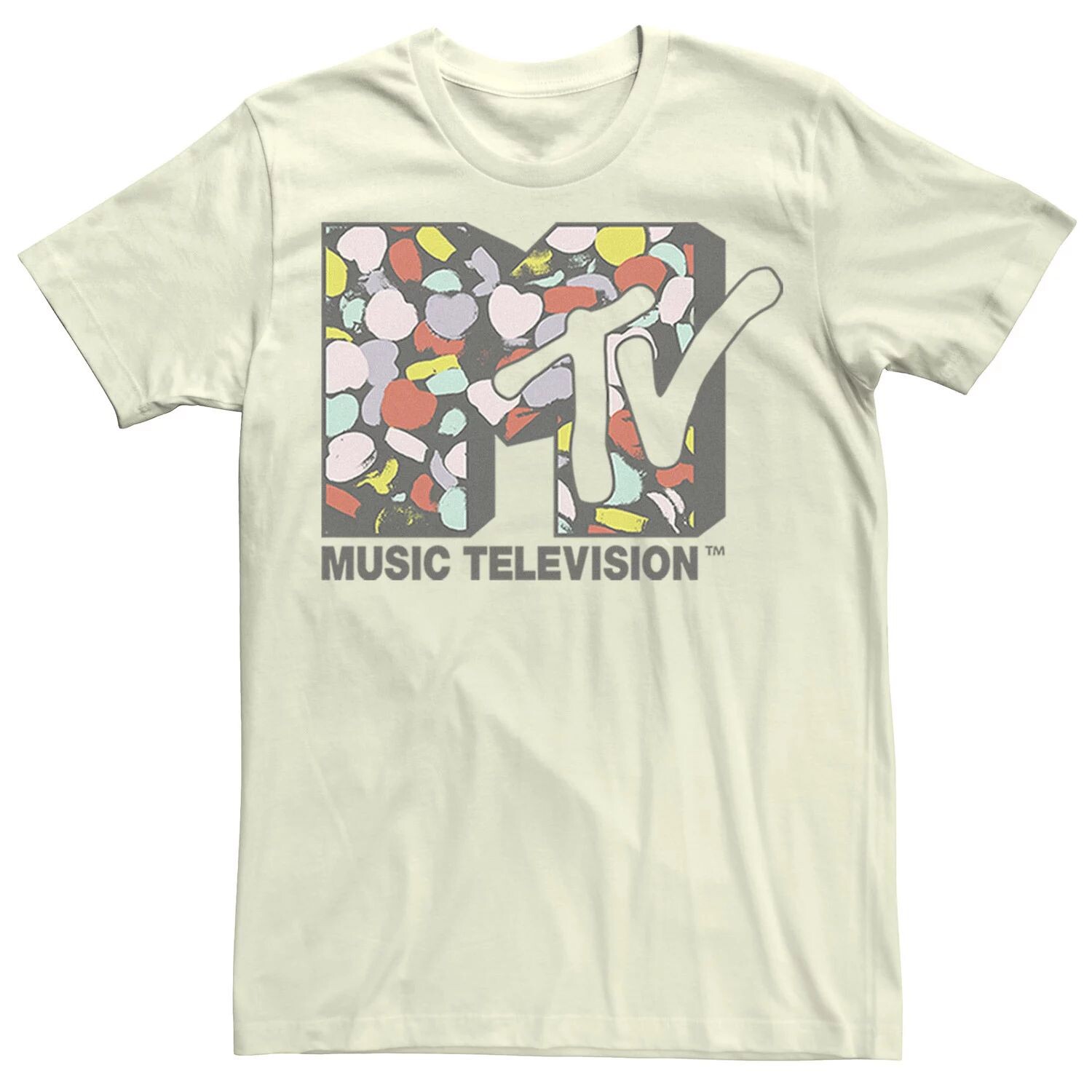 

Мужская футболка с логотипом MTV Music Television Confetti Hearts Licensed Character