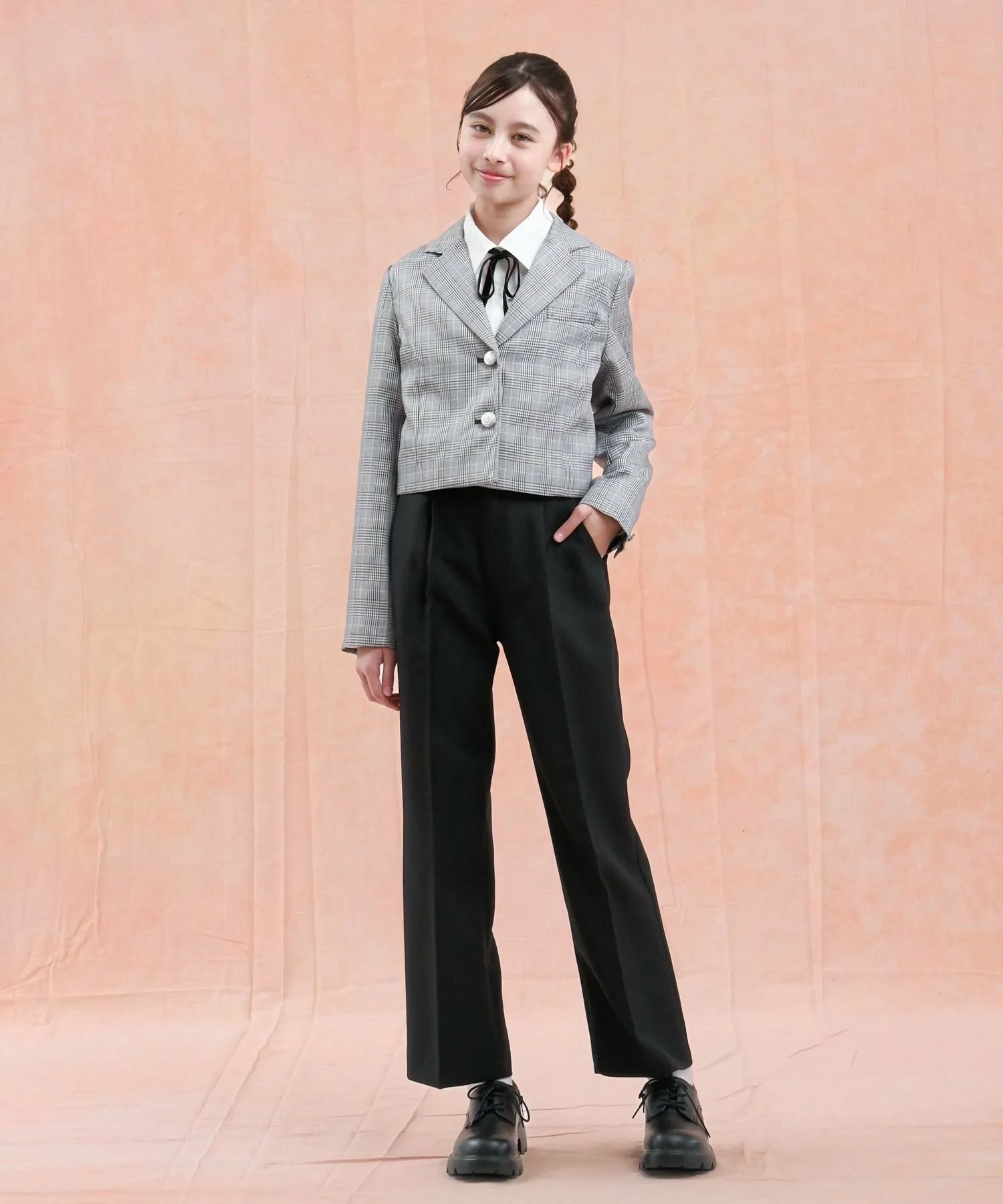Выпускная одежда/Простой уход/Прямые брюки/Детские/598142 GLOBAL WORK, Store Limited/Black 09 — фото 4