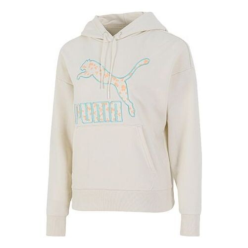 

Свитер logo floral graphic hoodie 'beige' Puma, бежевый