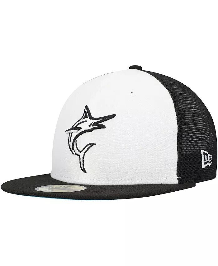 

Мужская бело-черная кепка для тренировок по полю Miami Marlins 59FIFTY 2023 59FIFTY New Era