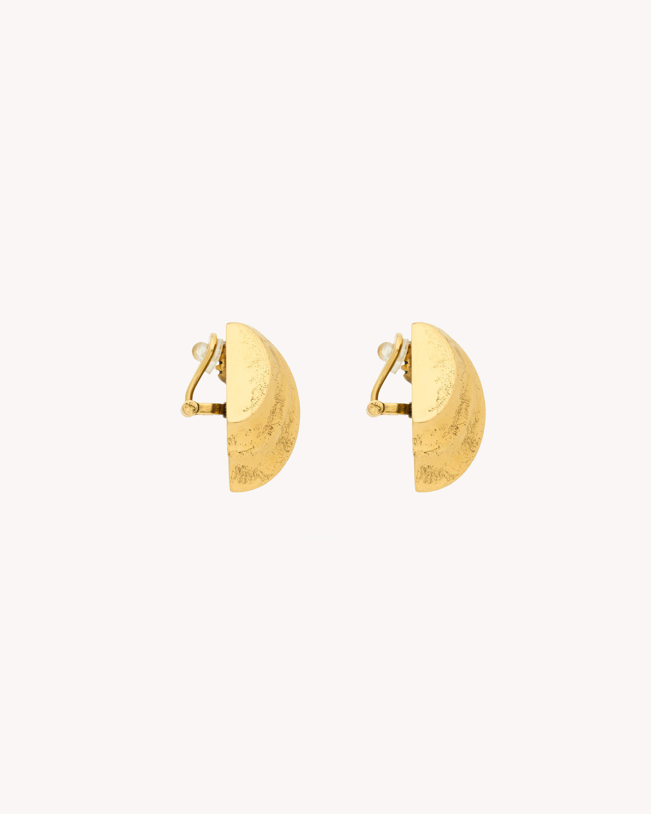 Серьги с двумя лезвиями из металла Saint Laurent, золото — фото 3