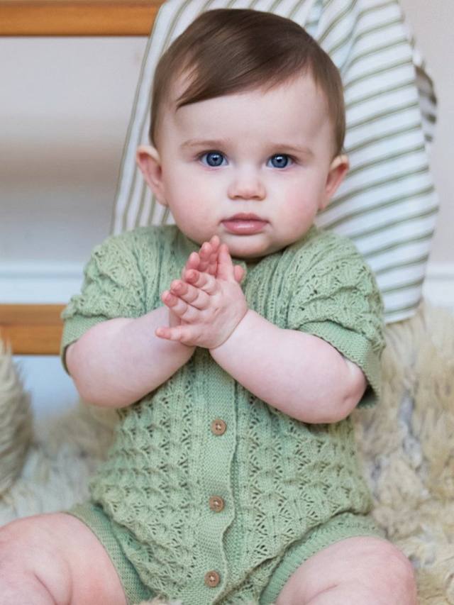 

Детский хлопковый ромпер в стиле пойнтель The Little Tailor, Sage