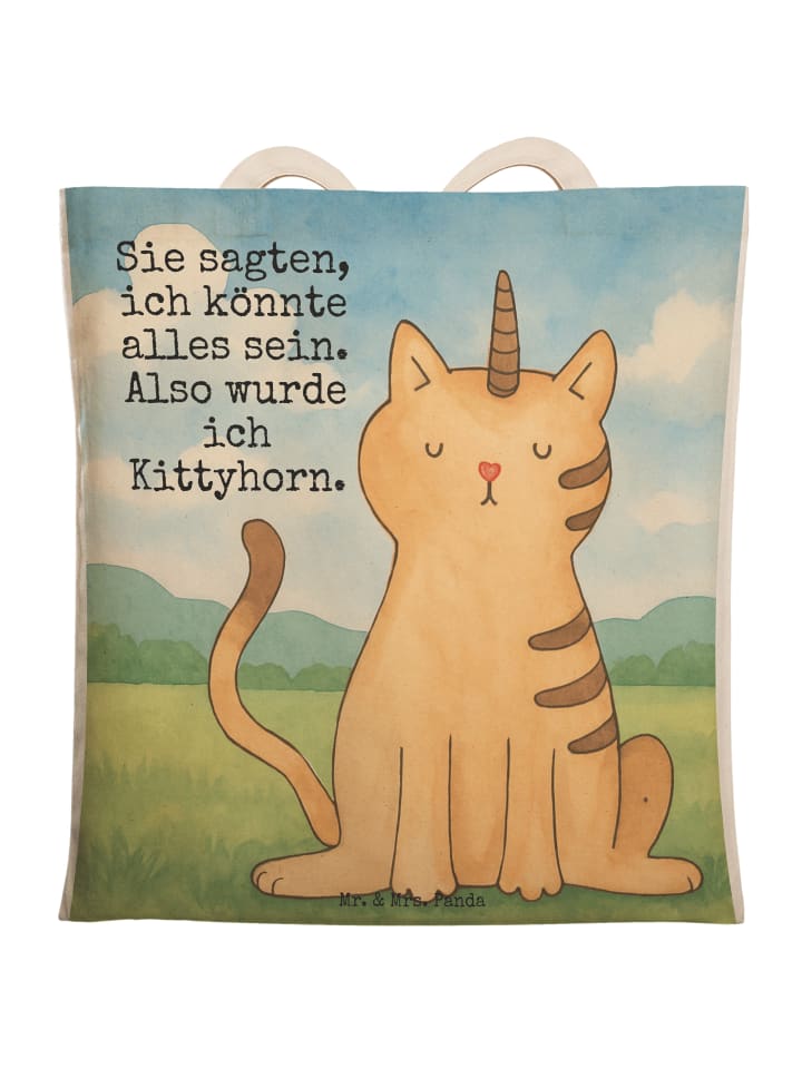 

Mr. & Mrs. Panda Сумка с изображением единорога и кошки и надписью белого цвета