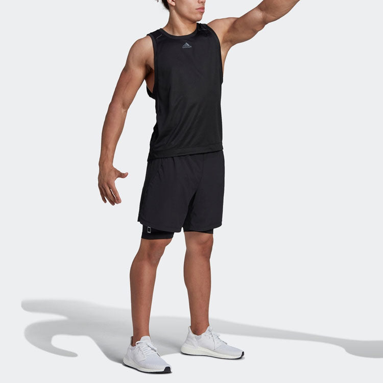 Жилет adidas Solid Color logo Printing Round Neck Sports Vest Black — фото 2