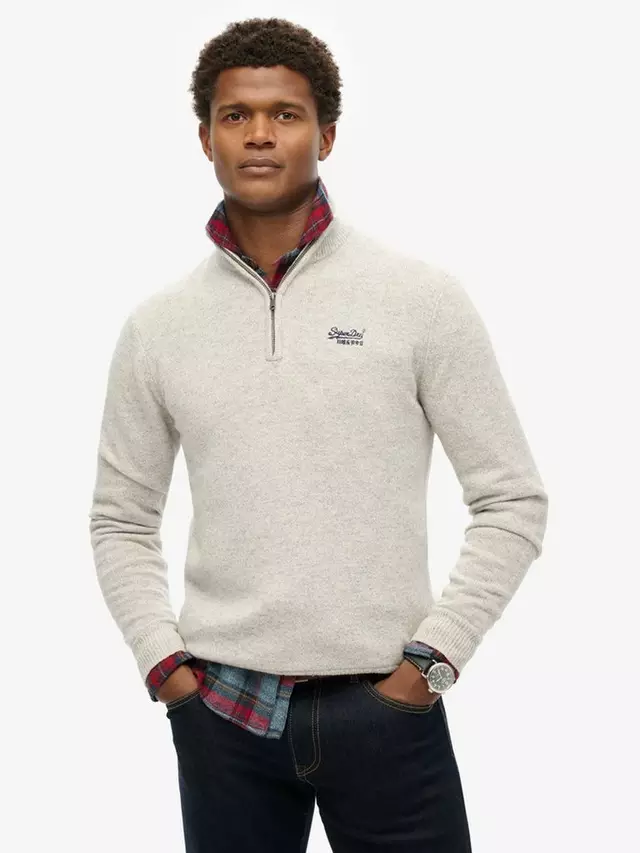 

Джемпер Superdry Essential Embroidered Knitted Half Zip, цвет athletic/grey/marl