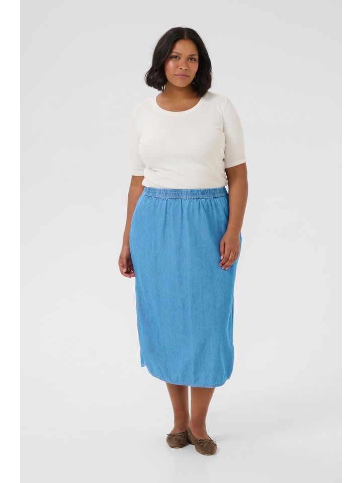 

KAFFE curve Юбка KClouisa свободного кроя, цвет «шамбре», средний синий