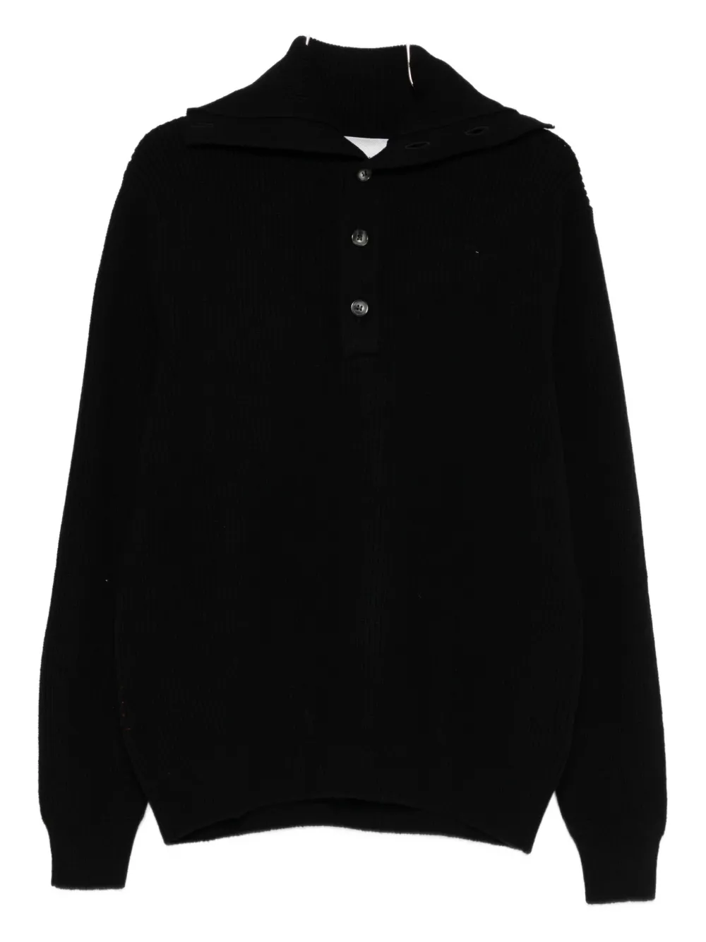 

Вязаный пуловер-поло Amaranto, черный