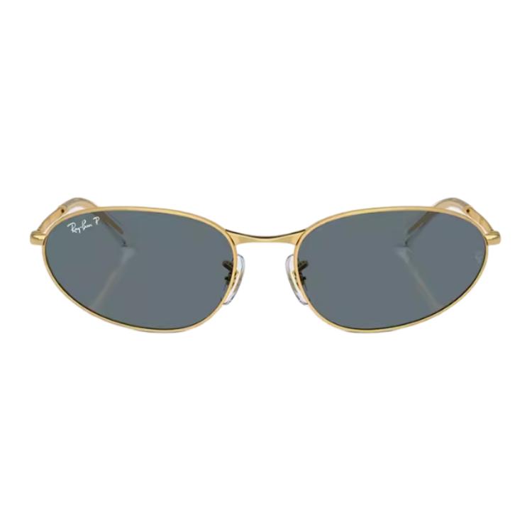 

RayBan Солнцезащитные очки Ray Ban RB3734 с овальной оправой, Gold Frame Dark Blue Polarized Lens