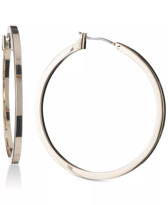 

Тонкие серьги-кольца 1 1/2 дюйма DKNY, золотой