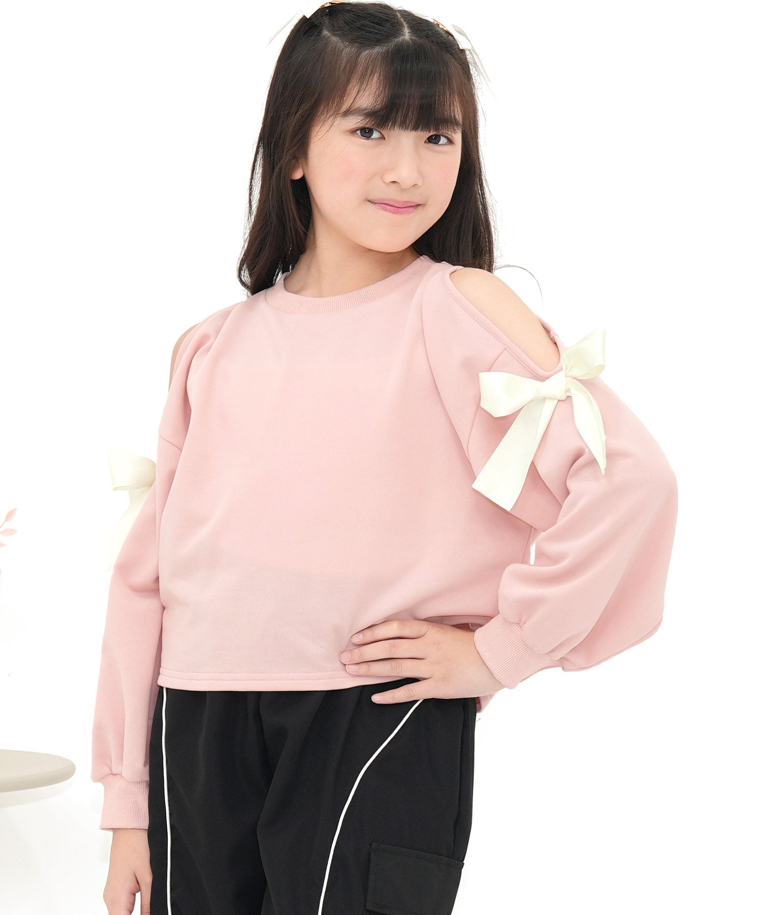 Укороченный топ с лентой, однотонный, для девочек, Bee Bee, Dull pink