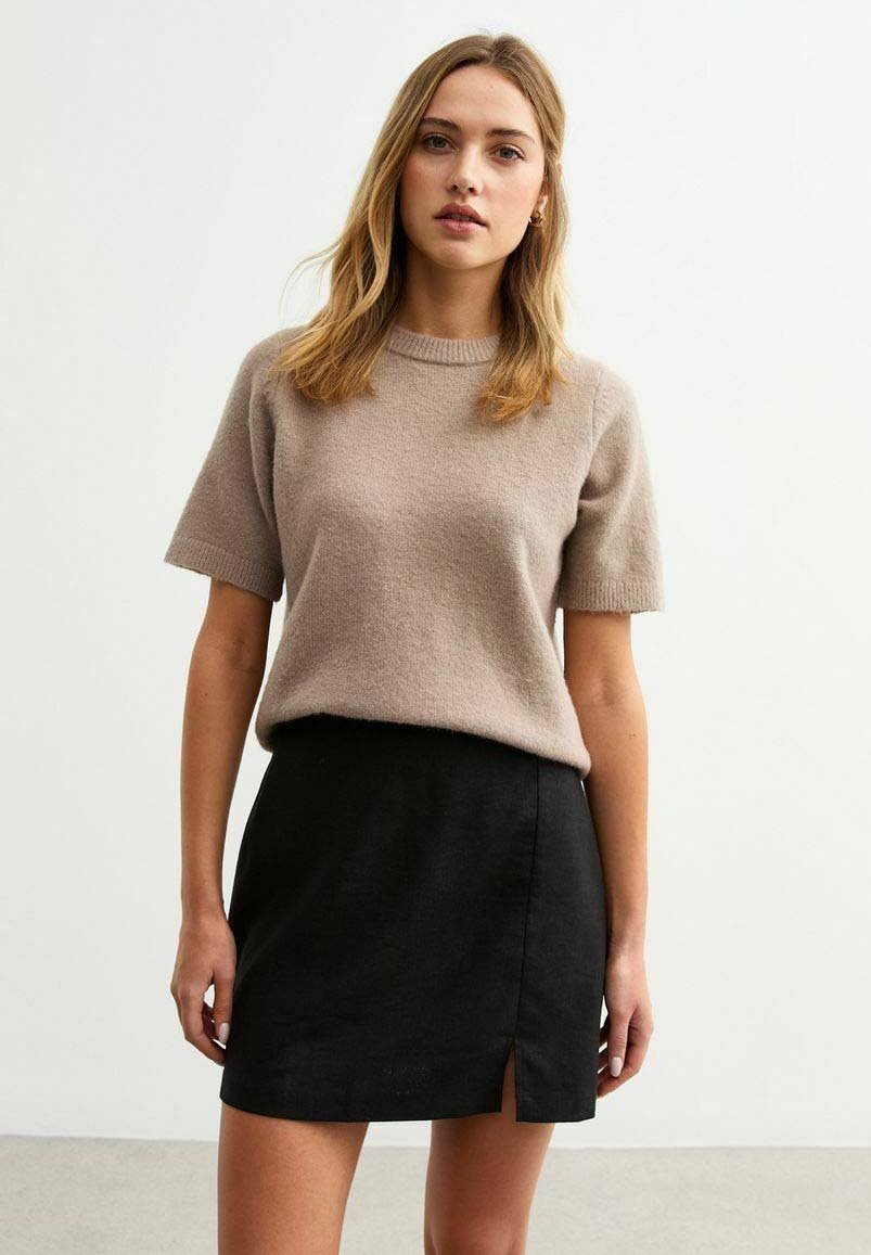

Юбка А-силуэта SOFT TOUCH LINEN BLEND PELMET MINI - Mini skirt New Look, черный