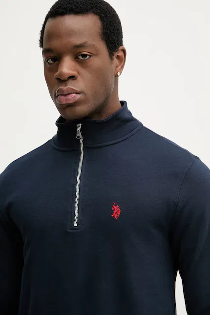 Худи U.S. Polo Assn. DHM LB 1/4 ZIP, синий — фото 4