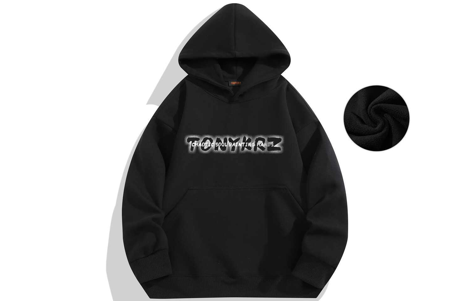 

Tonykrz Толстовка унисекс, Черный (на флисовой подкладке)