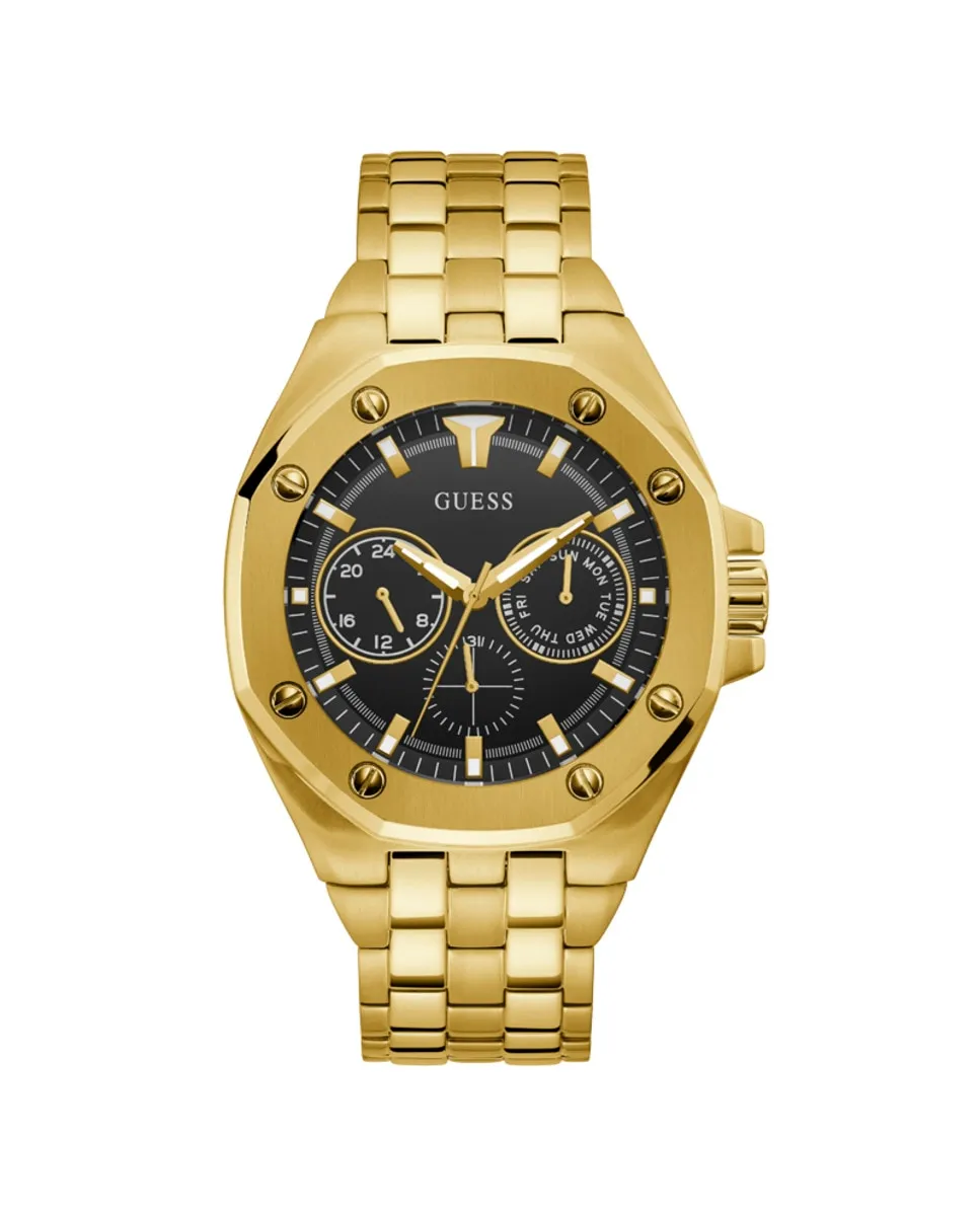

Мужские часы Top Gun GW0278G2 из стали и золотого ремешка Guess