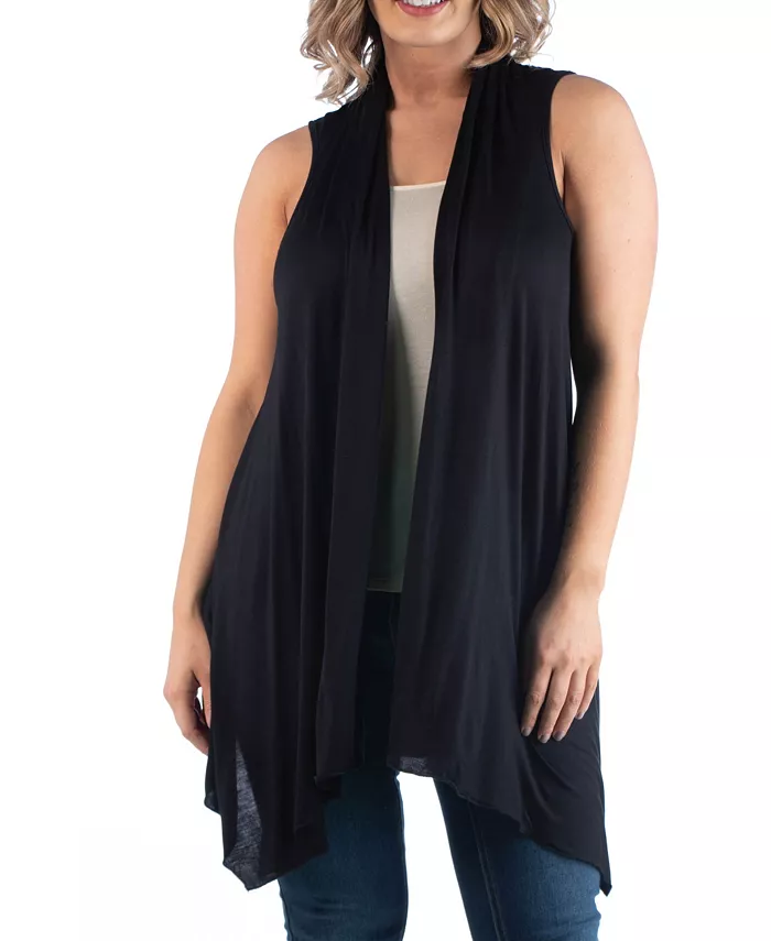 

Кардиган асимметричный с открытой полой, размер plus size 24seven Comfort Apparel, черный
