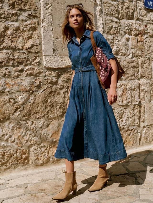 

Джинсовое платье-рубашка миди Mint Velvet, Blue Navy