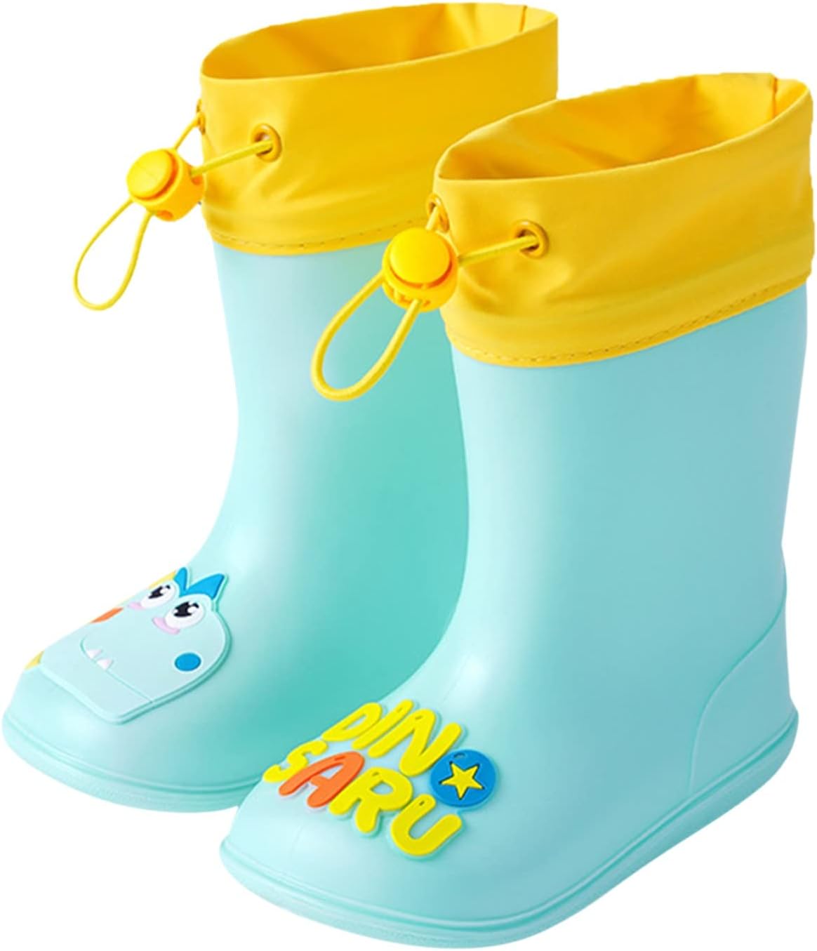 

Детские резиновые сапоги с динозаврами с эластичным верхом для малышей, желтые резиновые сапоги для дождя, сапожки для девочек Generic