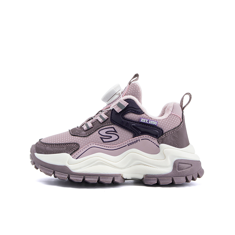 

Непромокаемые легкие амортизирующие утепленные низкие детские кроссовки для бега Taro Purple Kids SNOOPY, фиолетовый