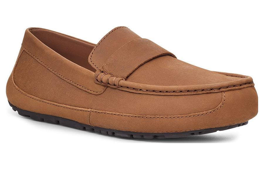 Мужские мокасины UGG кожаные повседневные, каштановый — фото 3
