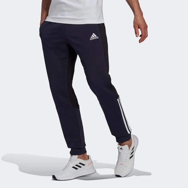 

Мужские спортивные брюки из флиса с цветными блоками Essentials Adidas, черный