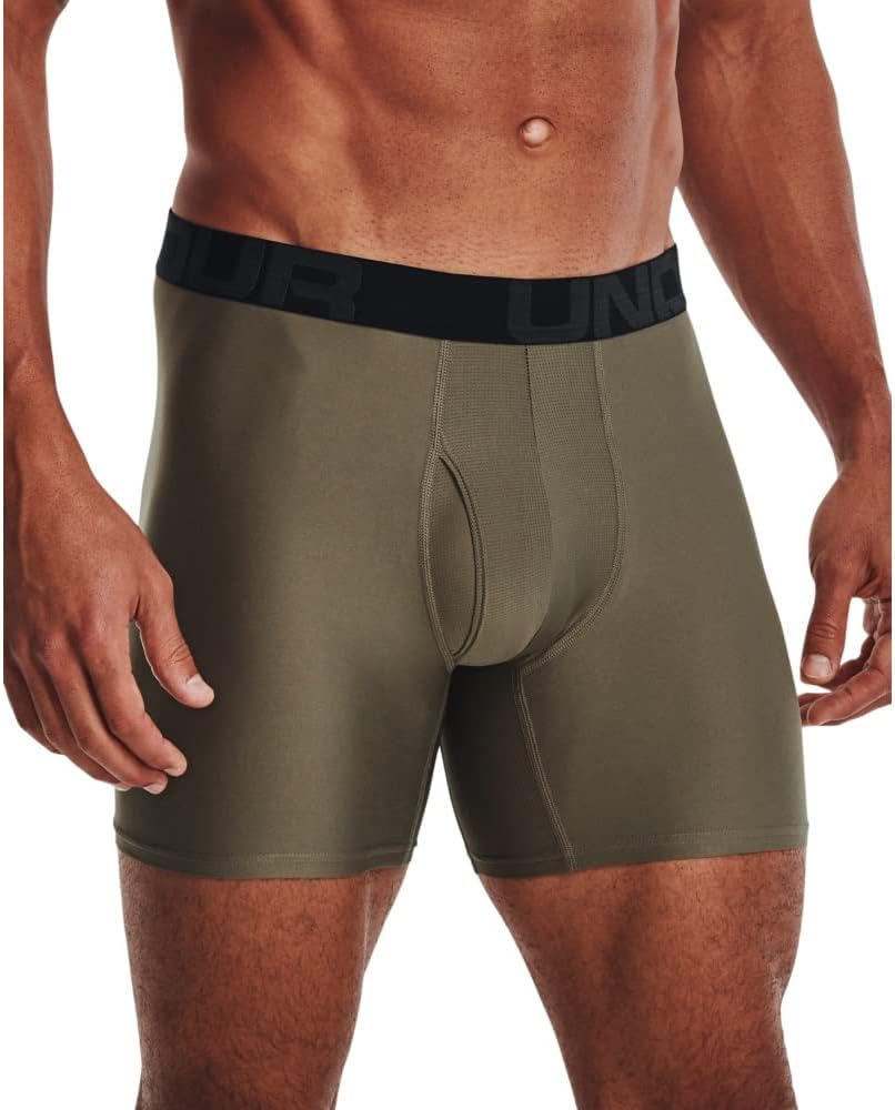 

Under Armour мужские боксеры Multi-Pack Standard Tech, длина по внутреннему шву 6", комфорт на весь день и ультрамягкие, Black (004)/Tent